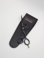 Professional Black Titanium Barber Hair Dressing Scissors - Gold Accent Tension Screw - Image 4